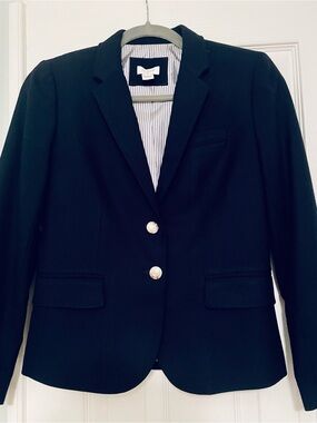 J.Crew Navy Schoolboy Blazer Gold Crest Buttons Classic Preppy Jacket | Petite 4
